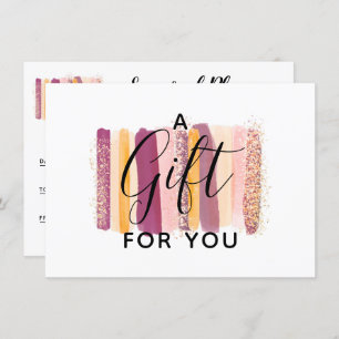 Watercolor Purple & Gold Gift Certificate Card
