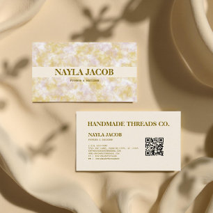 Watercolor Purple & Green Handmade Clothing Business Card