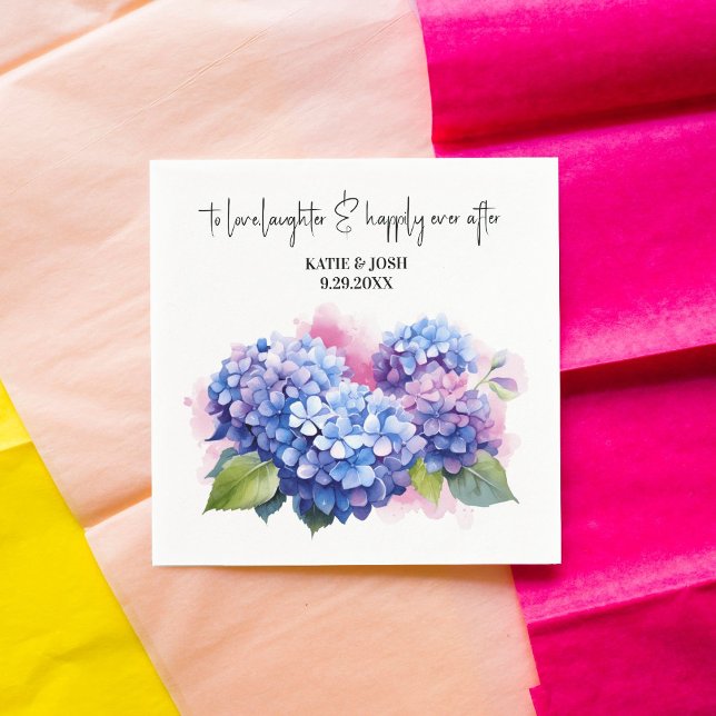 Watercolor Purple Hydrangea Floral Wedding  Napkin (Creator Uploaded)