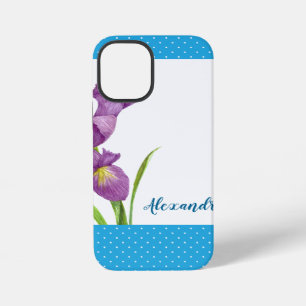 Watercolor Purple Iris Botanical Floral Art iPhone 12 Mini Case