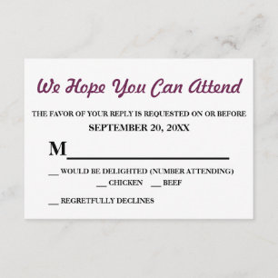 Watercolor Purple Jasmine Wedding RSVP Card