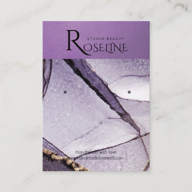 Watercolor purple  jewlery display  business card (Front)