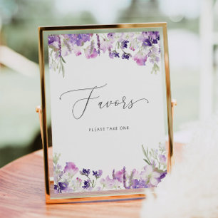 Watercolor purple lavender Favours Poster