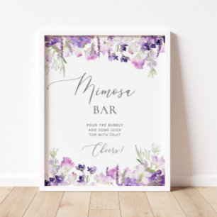 Watercolor purple lavender Mimosa bar Poster