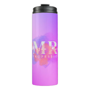 Watercolor Purple Logo Rose Gold Purple Smoke Thermal Tumbler