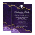 Watercolor Purple Marble Agate Graduation Party
