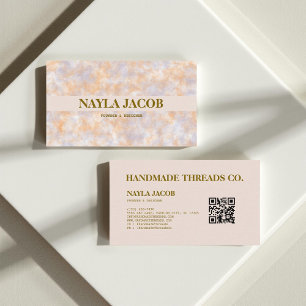 Watercolor Purple & Orange Handmade Clothing Business Card