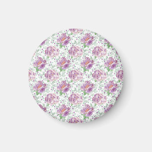 watercolor purple peony magnet