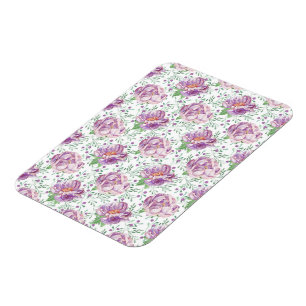 watercolor purple peony magnet