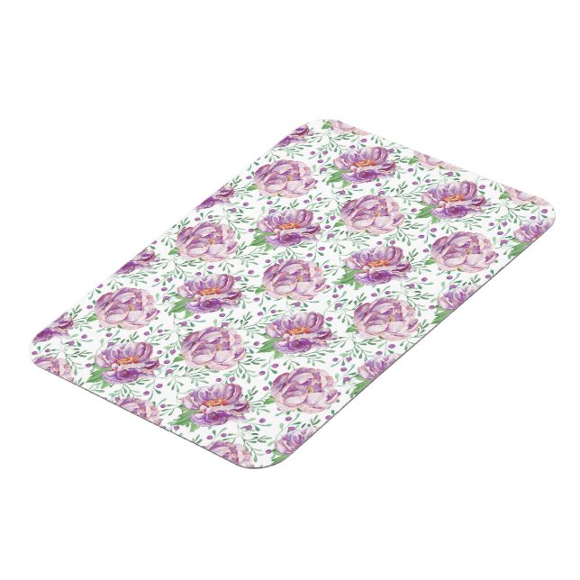 watercolor purple peony magnet (Left Side)