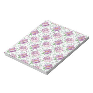 watercolor purple peony notepad