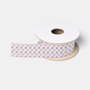 watercolor purple peony satin ribbon