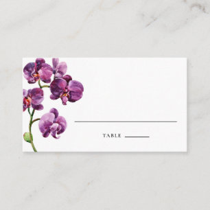Watercolor Purple Phalaenopsis Orchids Wedding Place Card