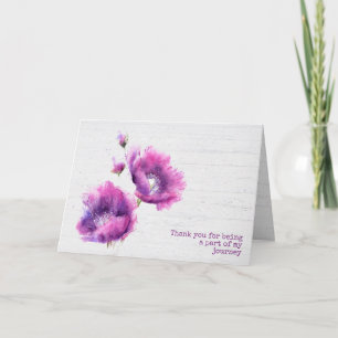 Watercolor Purple Poppies Thank You Card