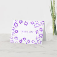 Watercolor Purple Star of David Bar Bat Mitzvah