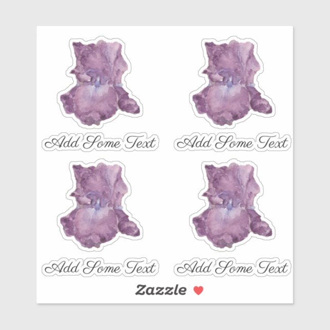Watercolor Purple Tall Bearded Iris (Sheet)