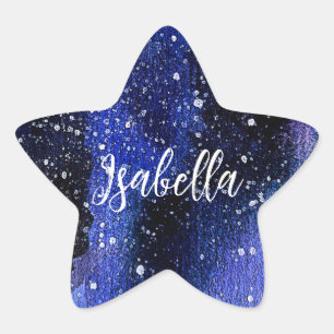 Watercolor Purple Universe Star Sticker