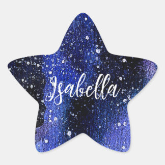 Watercolor Purple Universe Star Sticker