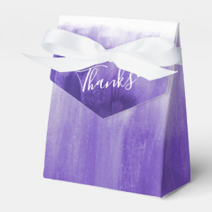 Watercolor purple wash wedding thank yous favour box