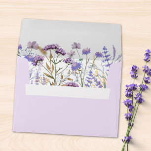 Watercolor Purple Wildflower Meadow Envelope