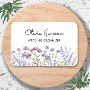 Watercolor Purple Wildflower Meadow Name Tag
