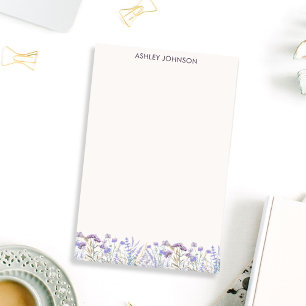 Watercolor Purple Wildflower Meadow Post-it Notes