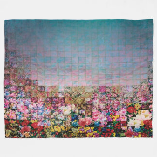 watercolor quilt teal fade fleece blanket