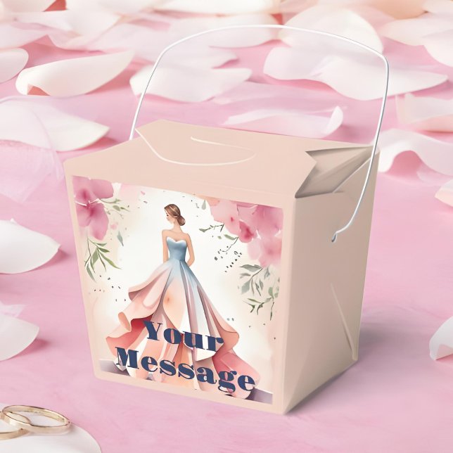 Watercolor Quinceanera Celebration Favour Box (Creator Uploaded)