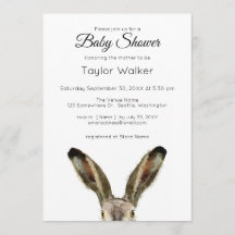 Watercolor Rabbit Baby Shower  Invitation