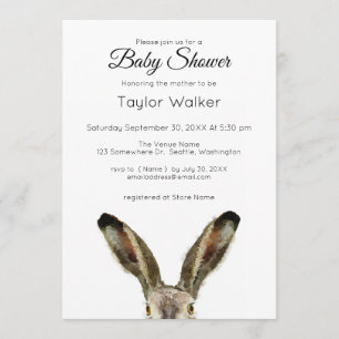 Watercolor Rabbit Baby Shower  Invitation