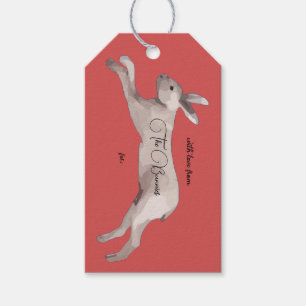 Watercolor Rabbit Christmas Gift Tag