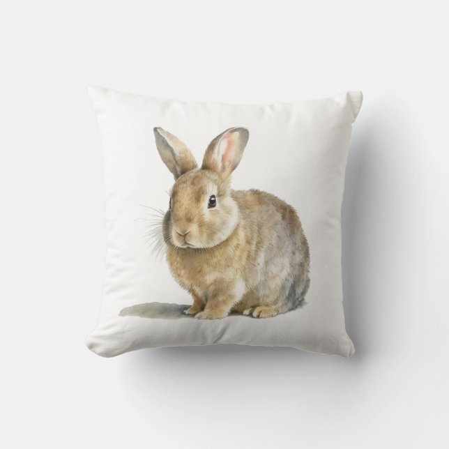Watercolor Rabbit  Cushion (Front)