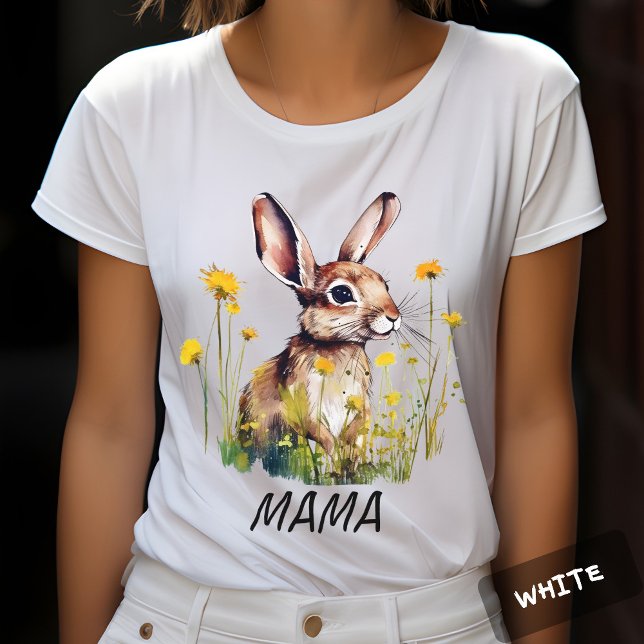 Watercolor Rabbit Dandelion Personalised T-shirt (Creator Uploaded)