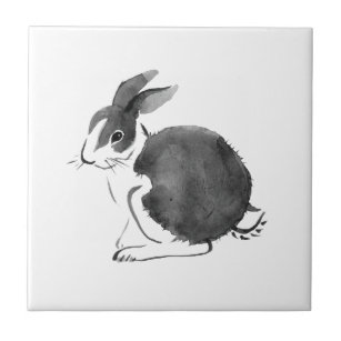 Watercolor Rabbit, Year of The Rabbit 2023   Ceramic Tile