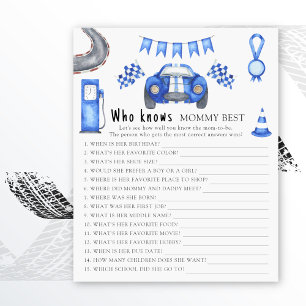 Watercolor race car - Who knows mommy best 