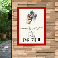 Watercolor Racehorse Jockey Derby Welcome