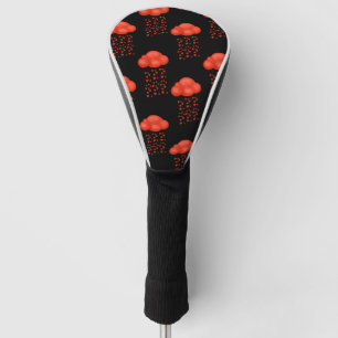 Watercolor Rain Of Love Red Hearts Valentines Day Golf Head Cover
