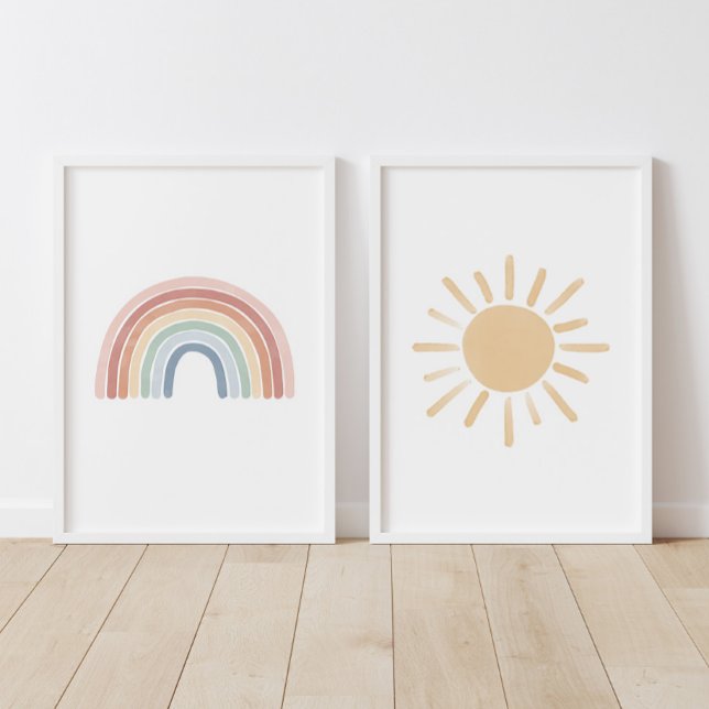 Watercolor Rainbow and Sun Nursery (Creator Uploaded)