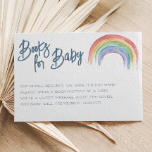 Watercolor Rainbow Baby Shower Book Request
