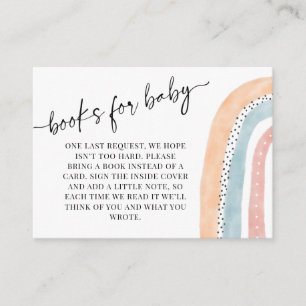 Watercolor Rainbow Baby Shower Books for Baby  Enclosure Card
