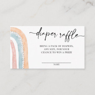 Watercolor Rainbow Baby Shower Diaper Raffle Enclosure Card