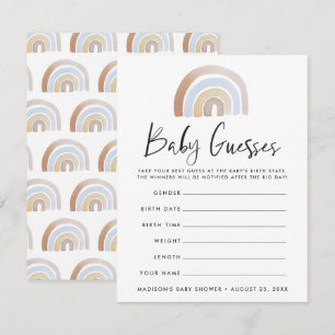 Watercolor Rainbow Baby Shower Guessing Game
