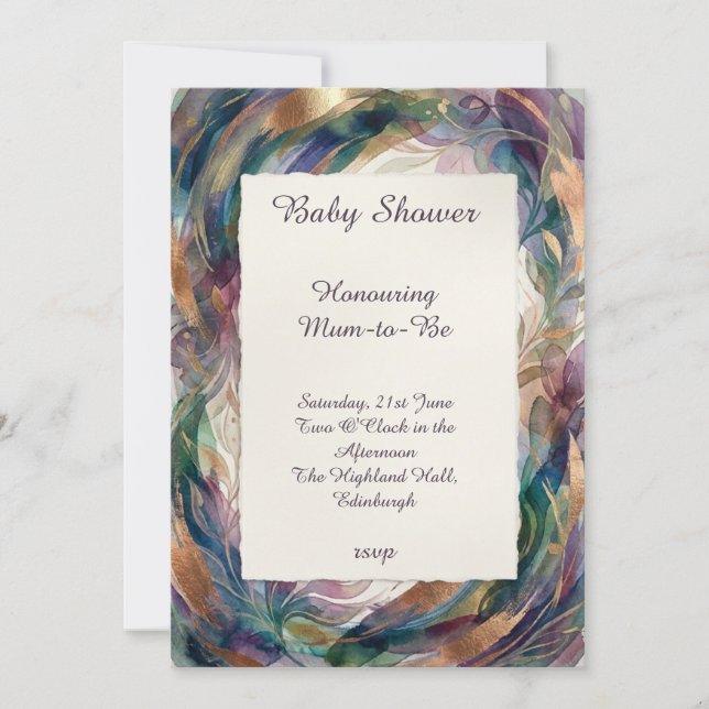 Watercolor Rainbow Baby Shower Invitation (Front)
