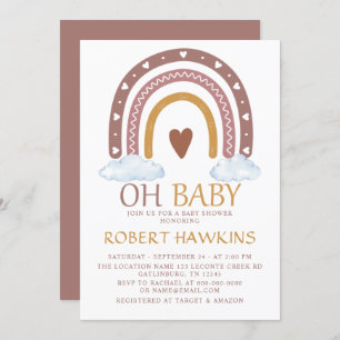 Watercolor Rainbow Baby Shower Shower Invitation