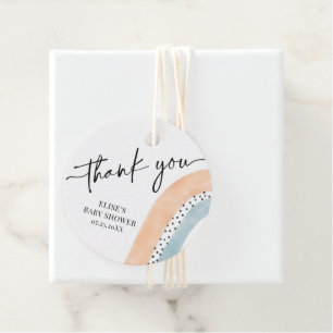 Watercolor Rainbow Baby Shower Thank You Gift Tags