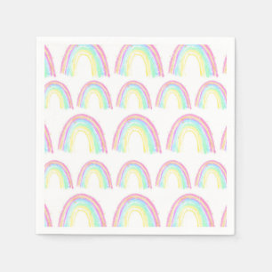 Watercolor Rainbow Birthday Party Napkin