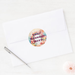 Watercolor Rainbow Bliss Party Classic Round Sticker