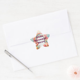 Watercolor Rainbow Bliss Party  Star Sticker