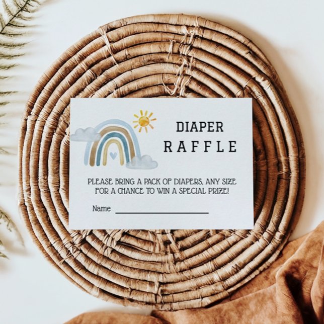 Watercolor Rainbow Boho Diaper Raffle Card (Creator Uploaded)