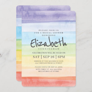 Watercolor Rainbow Bridal Shower Party Invitation